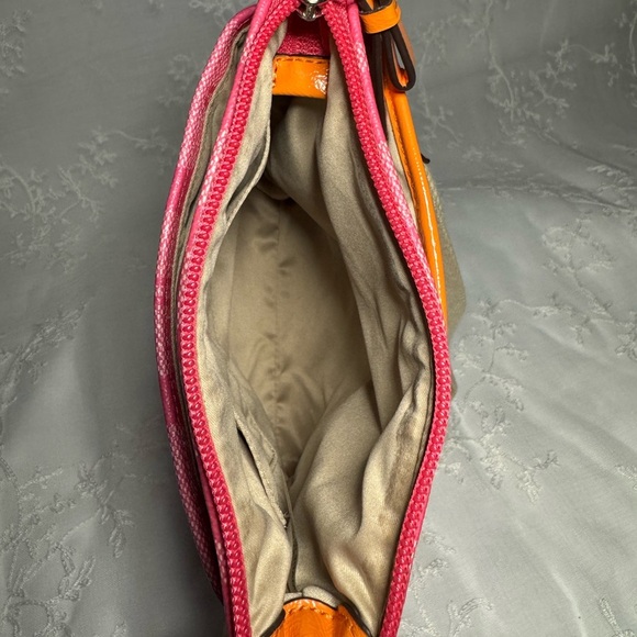Coach Pink and Orange Crossbody Bag with Signature Monogram - Picture 4 of 6